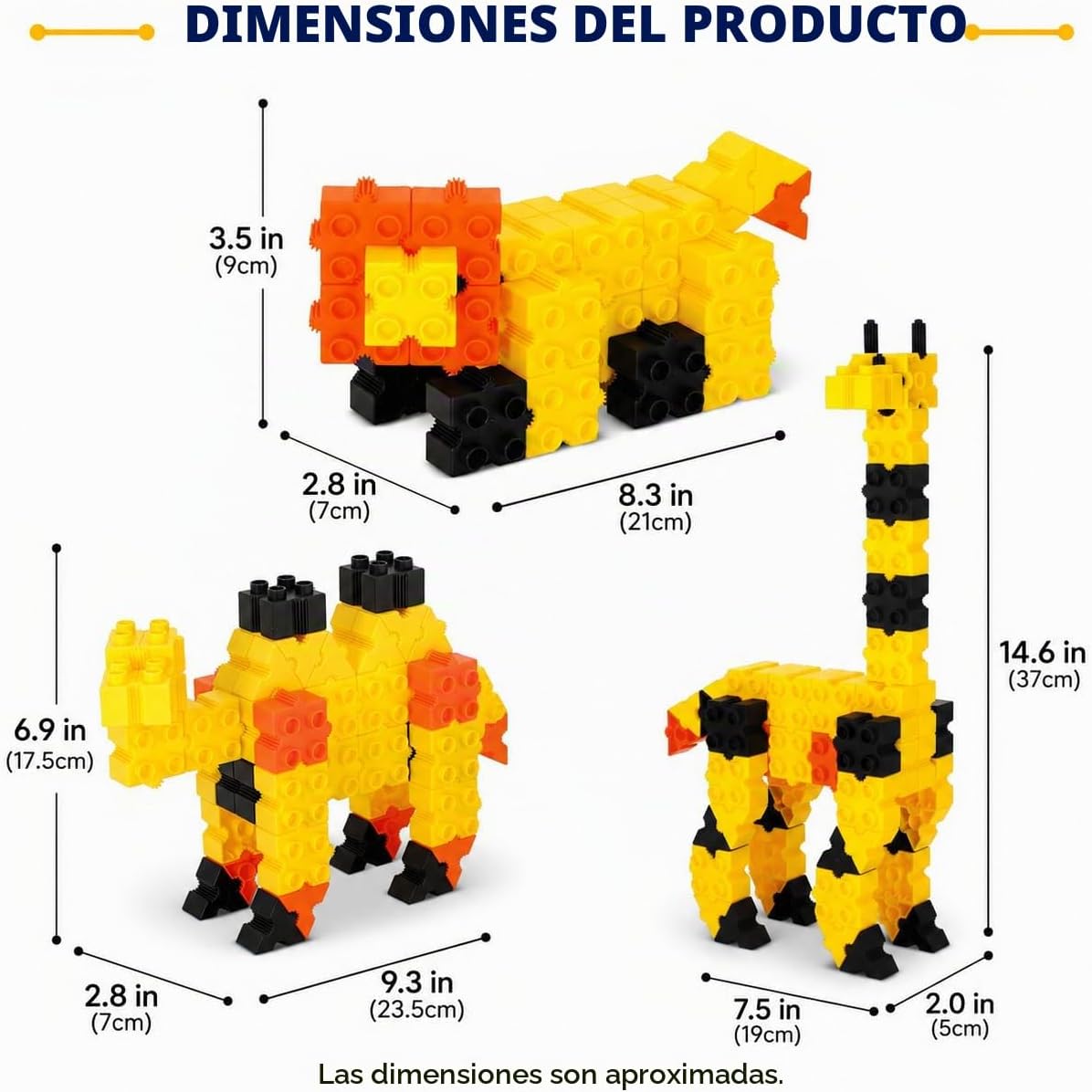 Zoo 3 en 1 STEM Bloques de construcción de animales Paquete de 77 piezas a partir de 3 años