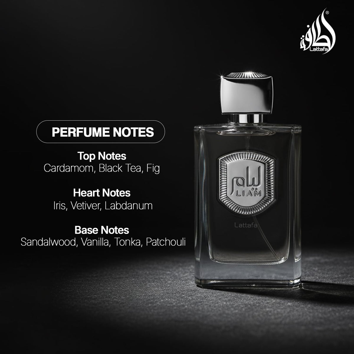 Lattafa Liam Grey Eau de Parfum Spray para Unisex, 3.4 onzas