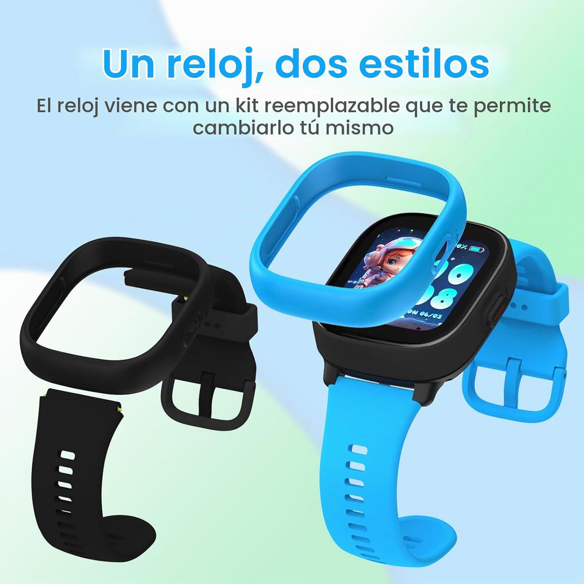Reloj inteligente K3 para niños con rastreador GPS, reloj inteligente HD 4G de 1.7 pulgadas con videollamadas, mensajes de texto, aplicación parental, SOS, música, reloj despertador, modo