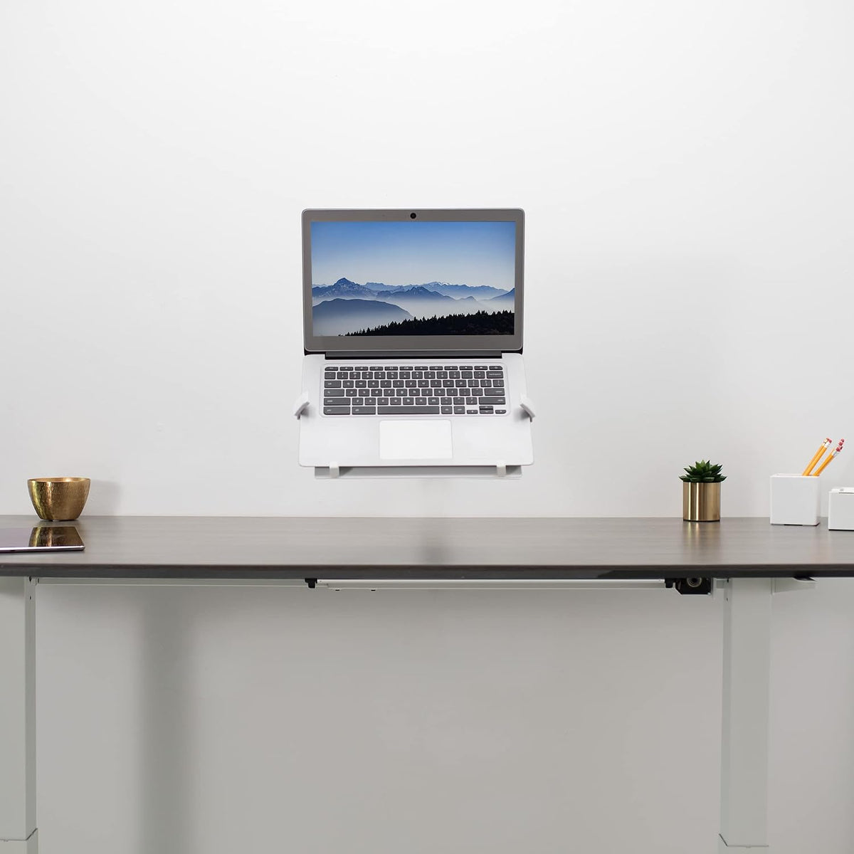 VIVO Soporte de pared para portátil de brazo extendido neumático aj...