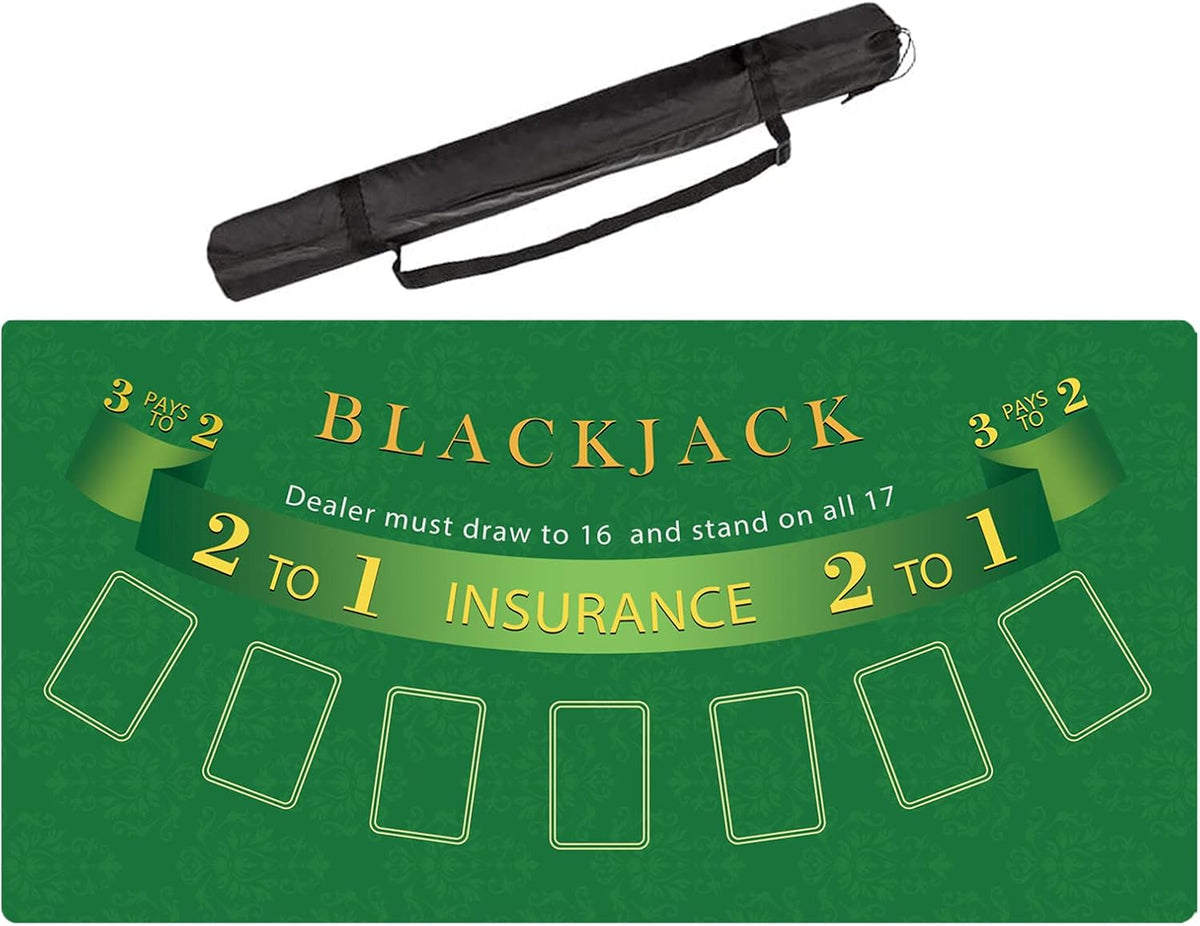 Blackjack Poker - Tapete de mesa de 47 x 23.6 pulgadas