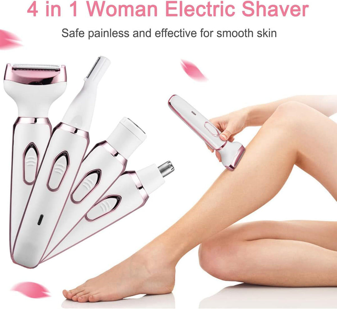 Maquinilla de afeitar eléctrica 4 en 1, afeitadora de mujer para na...