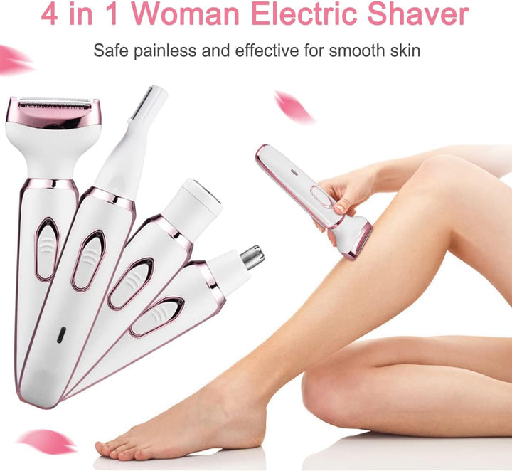 Maquinilla de afeitar eléctrica 4 en 1, afeitadora de mujer para na...