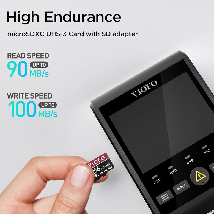 VIOFO Tarjeta microSD de grado industrial de 256 GB, tarjeta de mem...