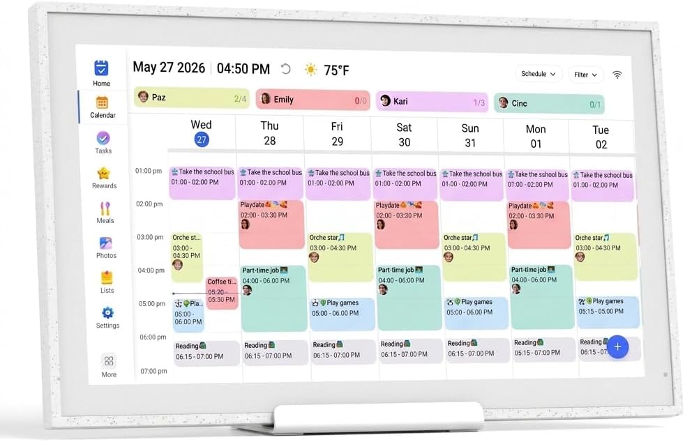 Calendario digital de 21.5 pulgadas, planificador familiar