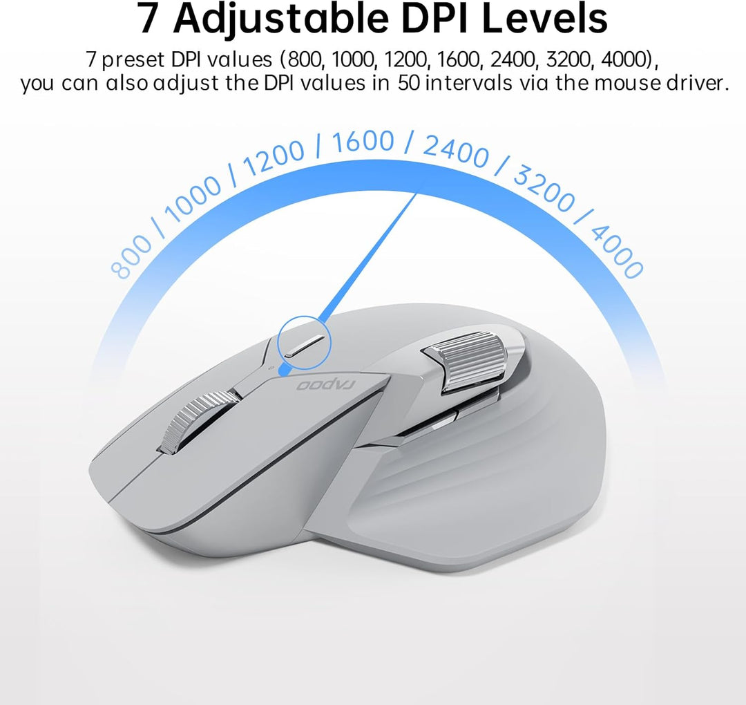 Rapoo MT760Mini Ratón Inalámbrico Bluetooth - Bluetooth 5.0 y 2.4GH...