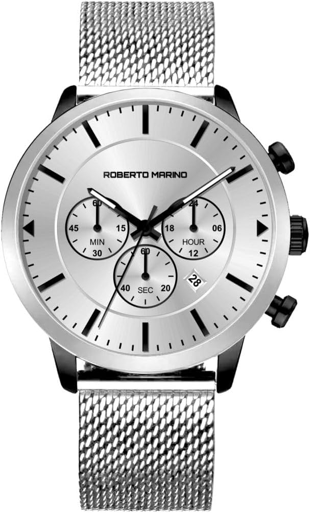 RM3435 Reloj de pulsera de lujo para hombre – Cuarzo japonés de acero inoxidable azul, resistente al agua 3 ATM – Relojes de vestir elegantes para hombre, diseño vintage, ideal como reloj para hombre