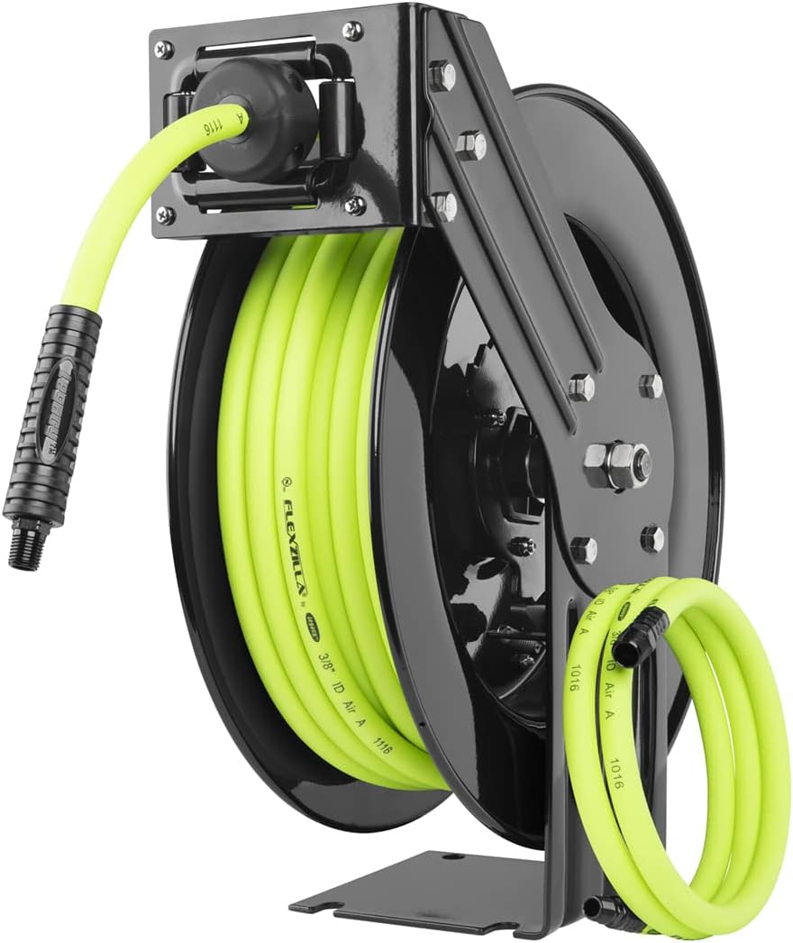 Flexzilla Carrete de manguera de aire retráctil de cara abierta, 3\...