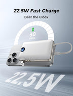 Sucrosey Banco de energía de 50,000 mAh con cable USB-C integrado y...