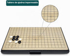 Magnetic Go Juego de juego de 14.36 pulgadas, tablero plegable de 19 × 19, ideal para profesionales, principiantes, niños y adultos (Weiqi) Juego de mesa portátil de estrategia de viaje