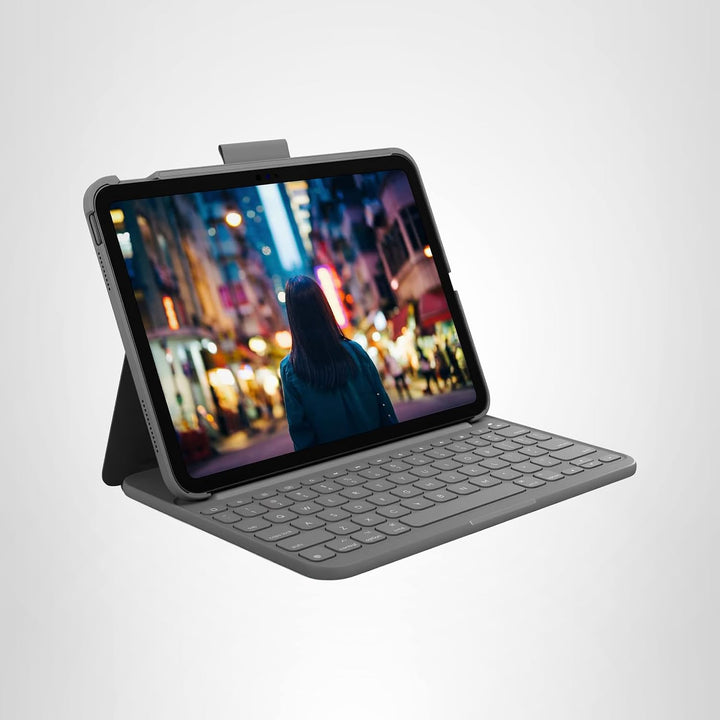 Logitech Funda delgada con teclado tipo folio para iPad (10ª genera...