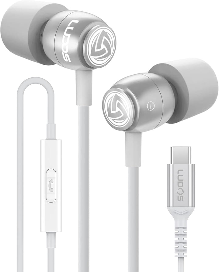 LUDOS Clamor USB C Auriculares para iPhone 17 16 15 Pro Max Plus Ai...