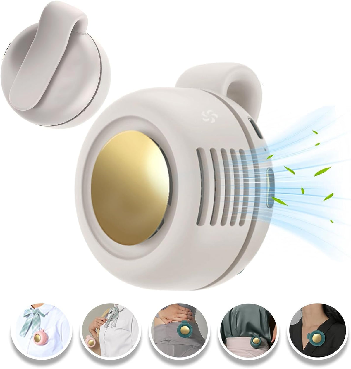 Ahuccf Ventilador portátil con clip, mini ventilador giratorio reca...