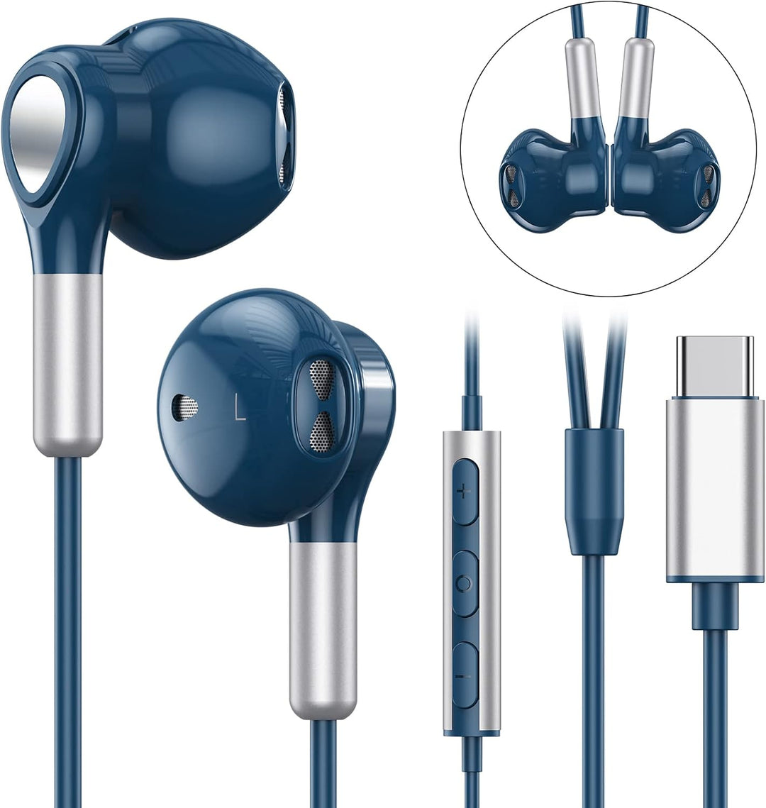 Auriculares USB C para Samsung Galaxy S24 S23 Ultra S22 S21 FE S20...