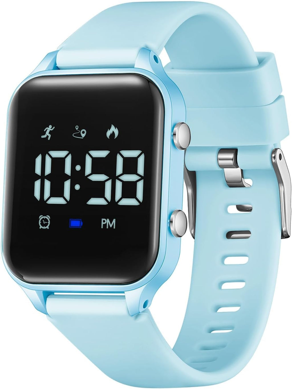 Relojes digitales para niños y niñas, reloj deportivo con rastreador de fitness, podómetro, alarmas, cronómetro, no necesita aplicación, reloj impermeable para niños, regalo para adolescentes