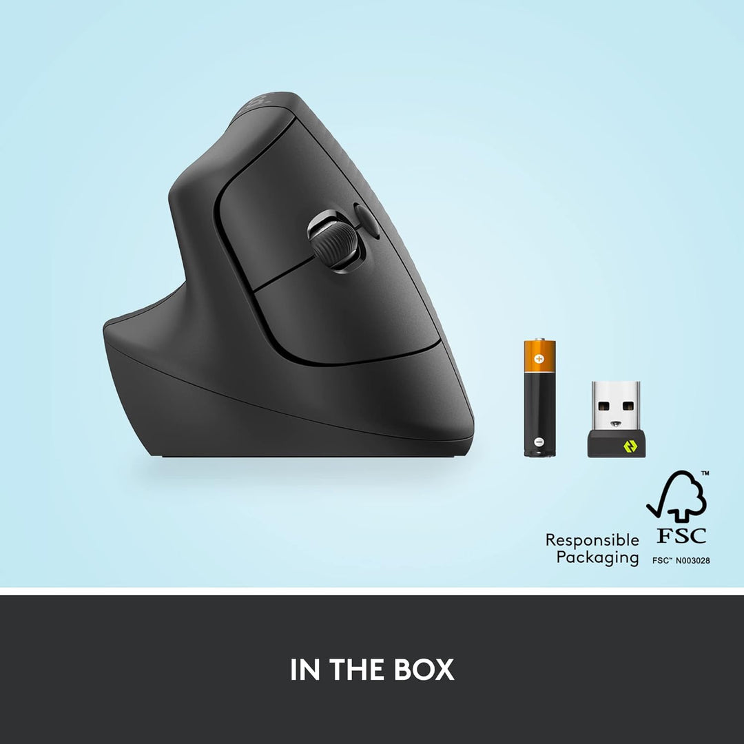 Logitech Lift - Mouse ergonómico vertical para mano izquierda, uso...