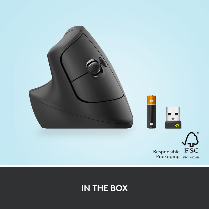 Logitech Lift - Mouse ergonómico vertical para mano izquierda, uso...