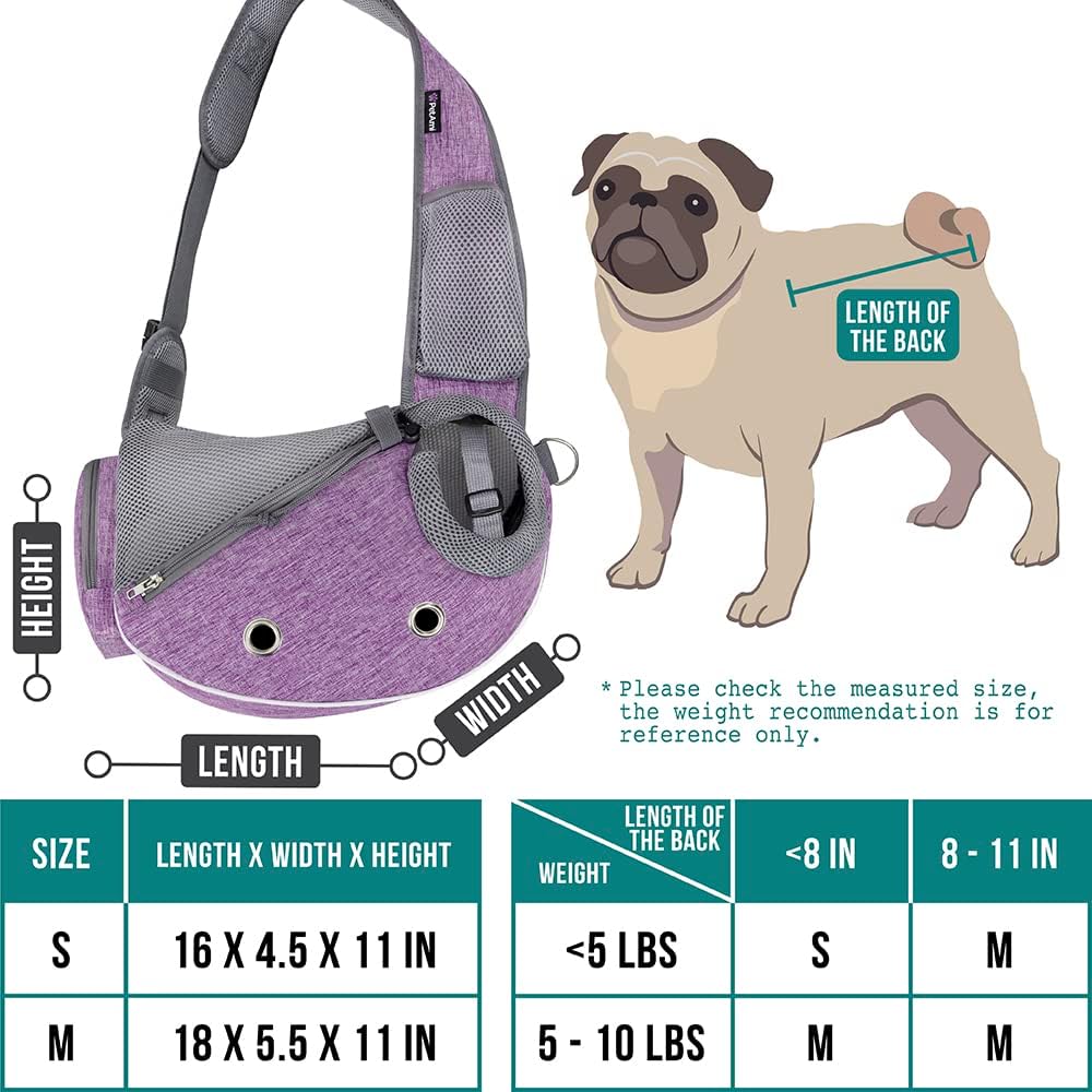 PetAmi - Transportador para perros pequeños, bolso manos libres para
