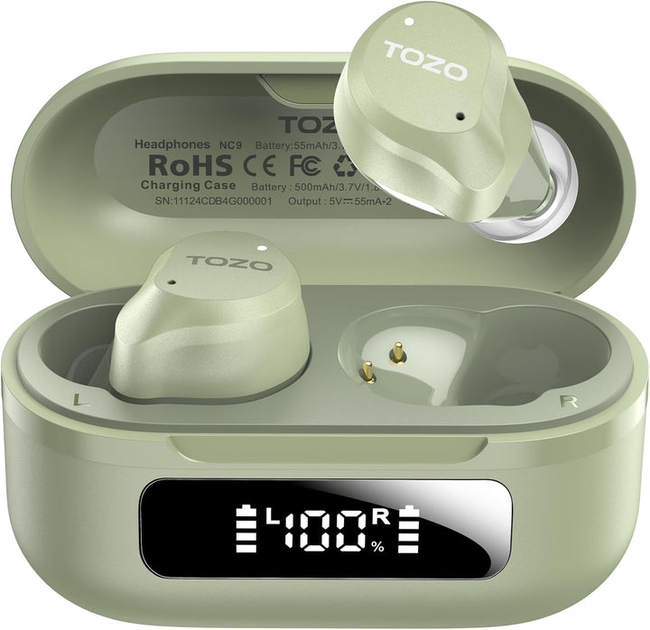 TOZO NC9 Auriculares inalámbricos híbridos con cancelación activa d...