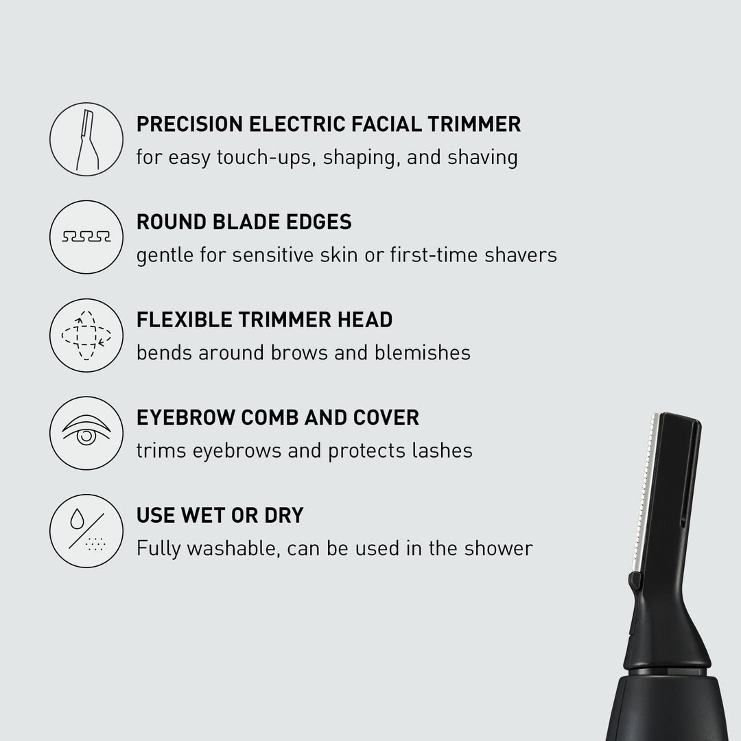 Recortador de vello facial Panasonic para piel sensible, detalle un...