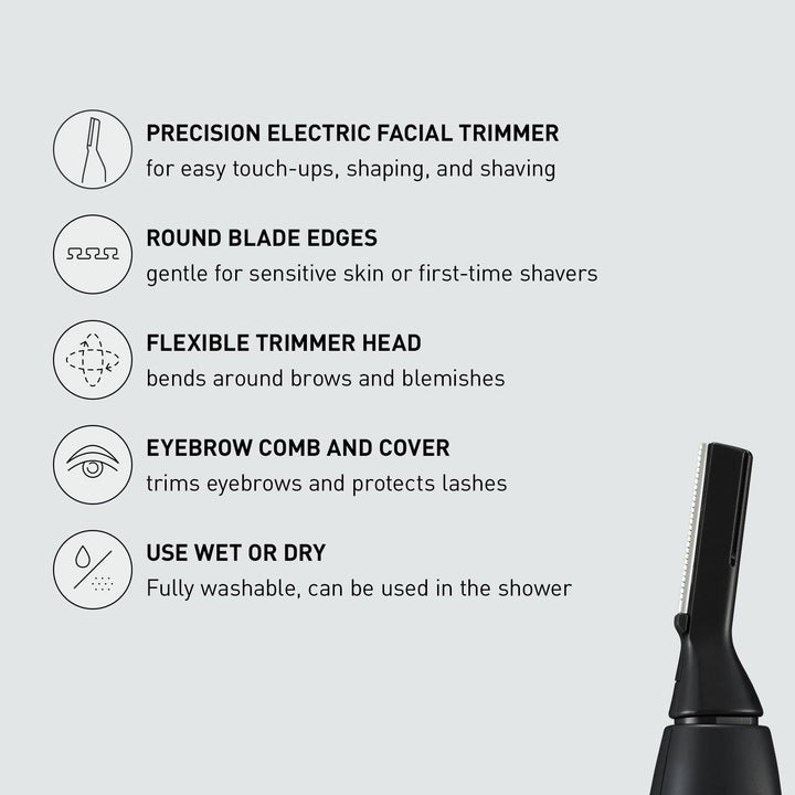 Recortador de vello facial Panasonic para piel sensible, detalle un...