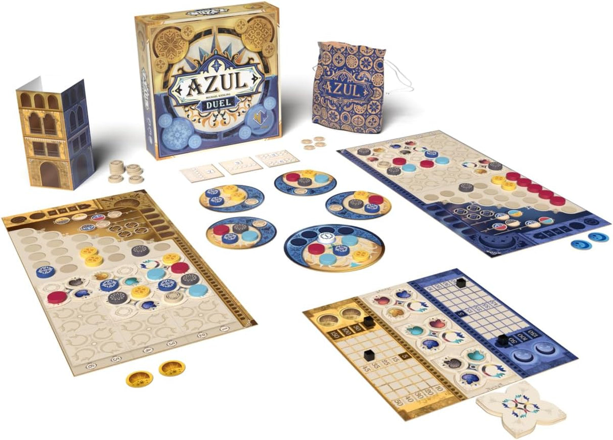 Asmodee Azul Duel Juego de mesa – Juego de estrategia competitivo de colocación de fichas cara a cara, impresionante arte de mosaico y juego rápido para niños y adultos, a partir de 8 años, 2