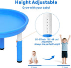 FUNLIO Mesa sensorial para niños (27.6 pulgadas), mesa sensorial redonda de altura ajustable, multiuso como mesa de agua y mesa de arena para interiores y exteriores, fácil montaje de 3 minutos, no
