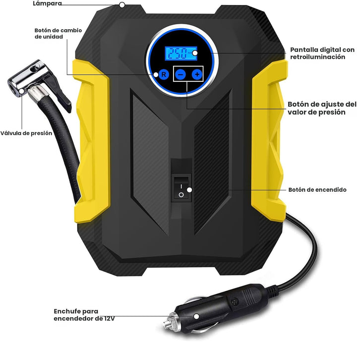 Compresor de aire digital para bomba automática de coche Inflador d...