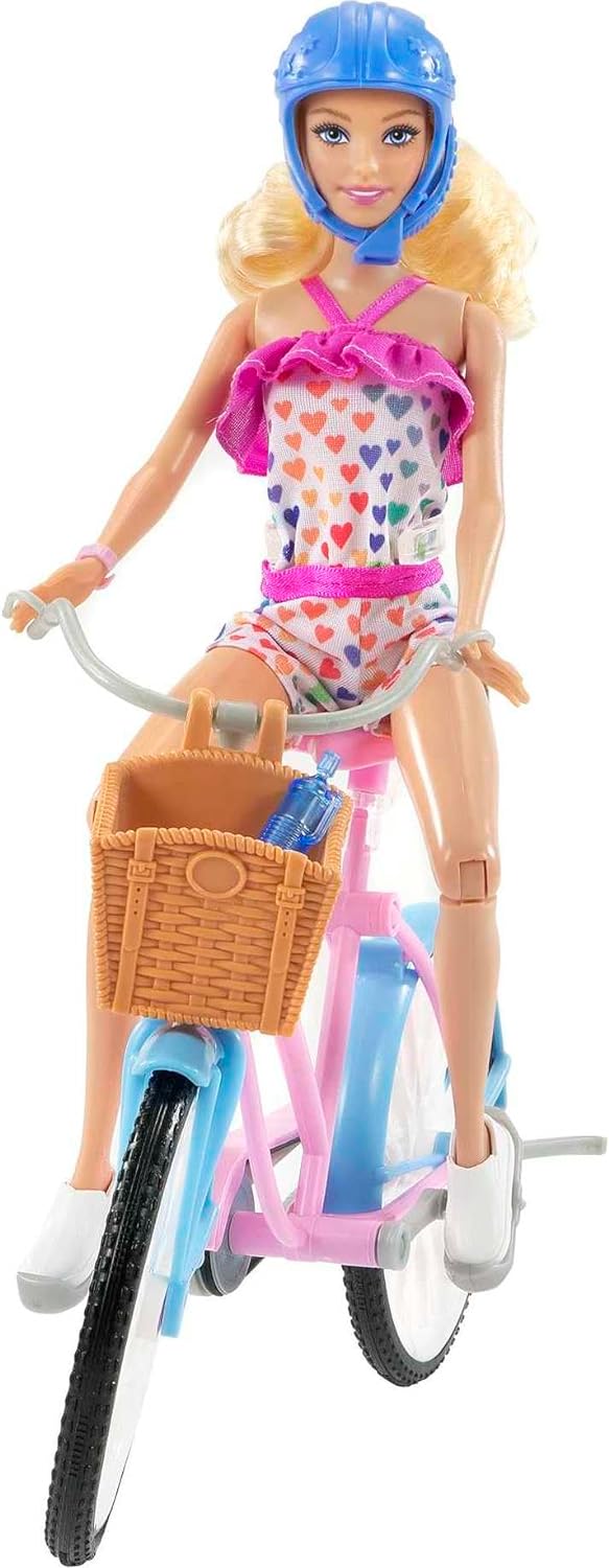 Muñeca Barbie y juego de bicicleta con muñeca (11.5 pulgadas, rubia...