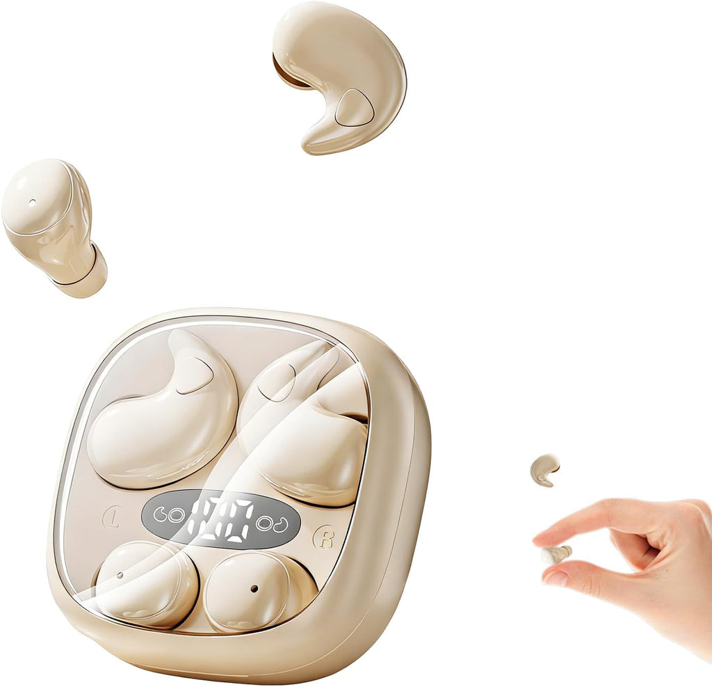 Auriculares planos para dormir pequeños, invisibles, inalámbricos, pequeños auriculares inalámbricos ocultos para dormir de lado, auriculares intrauditivos discretos para canales auditivos