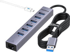 FORIDA, hub USB 8 de 7 puertos, con puerto de carga inteligente, adaptador 5V/3A