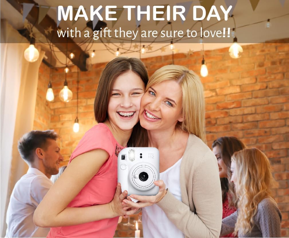 Fujifilm Cámara Instax Mini 12 de película instantánea color blanco...