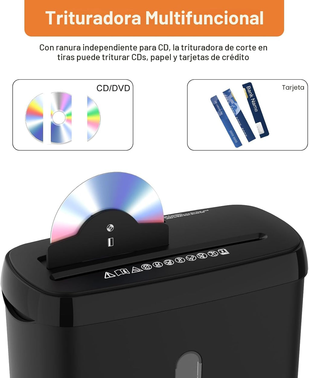 woolsche - Trituradora de papel para oficina en casa, corte de tiras de 10 hojas con canasta de 3.17 galones, nivel de seguridad P-2, trituradora de CD y tarjetas de crédito, duradera y rápida, sistema a prueba de atascos, certificado ETL