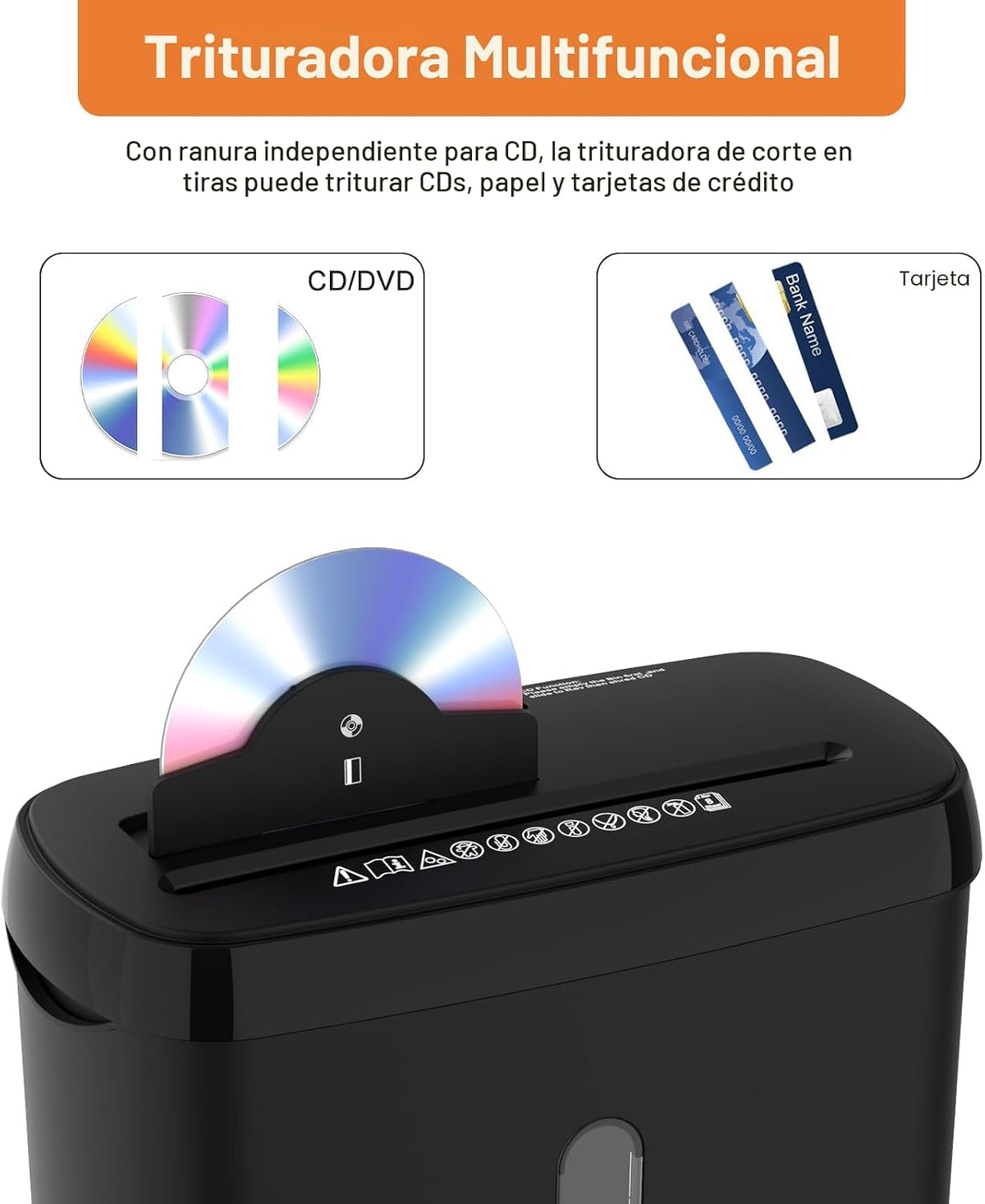 woolsche - Trituradora de papel para oficina en casa, corte de tiras de 10 hojas con canasta de 3.17 galones, nivel de seguridad P-2, trituradora de CD y tarjetas de crédito, duradera y rápida, sistema a prueba de atascos, certificado ETL