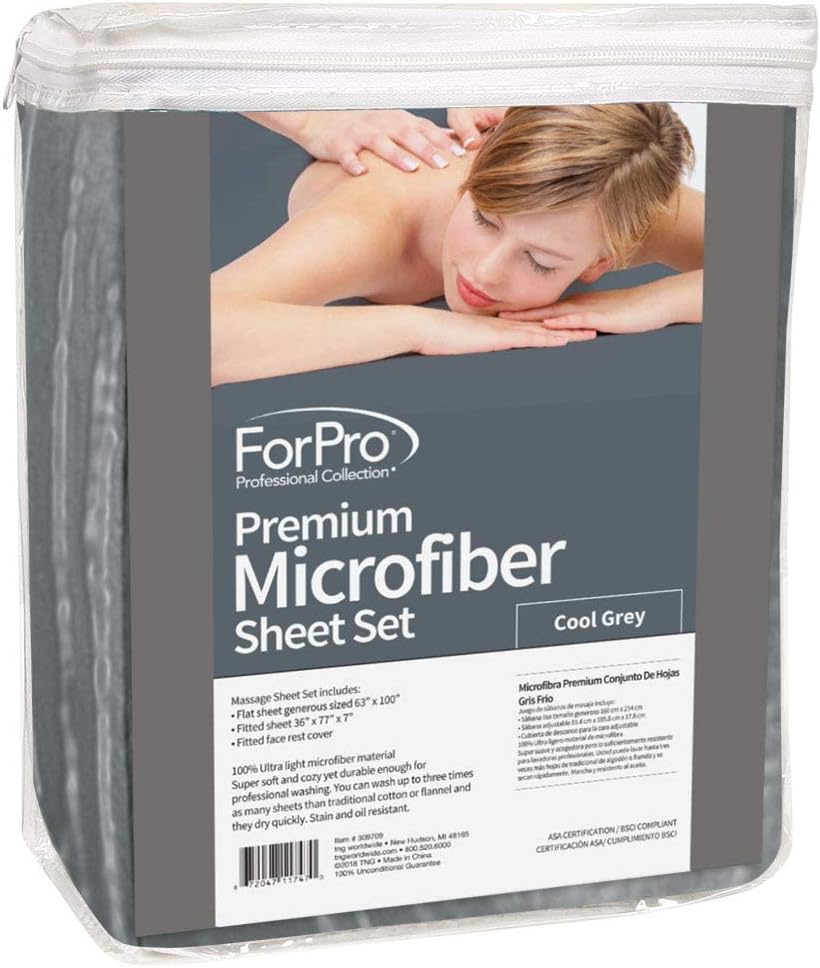 ForPro Professional Collection Juego de sábanas de masaje de microf...