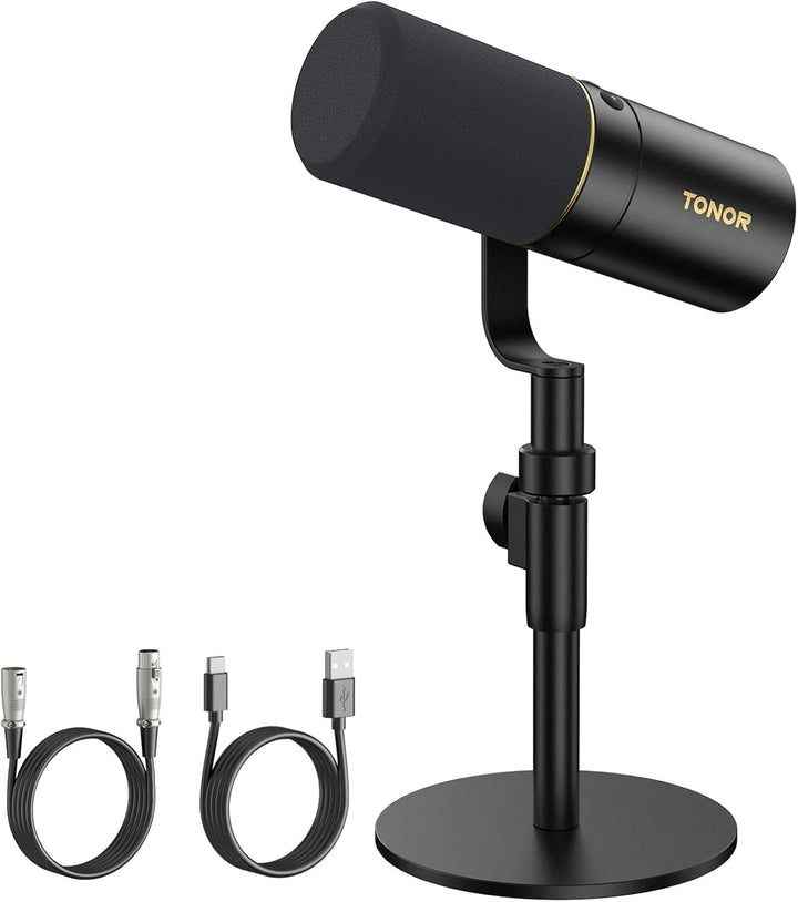 TONOR Micrófono Dinámico, Micrófono XLR\/USB para Podcast, Grabació...