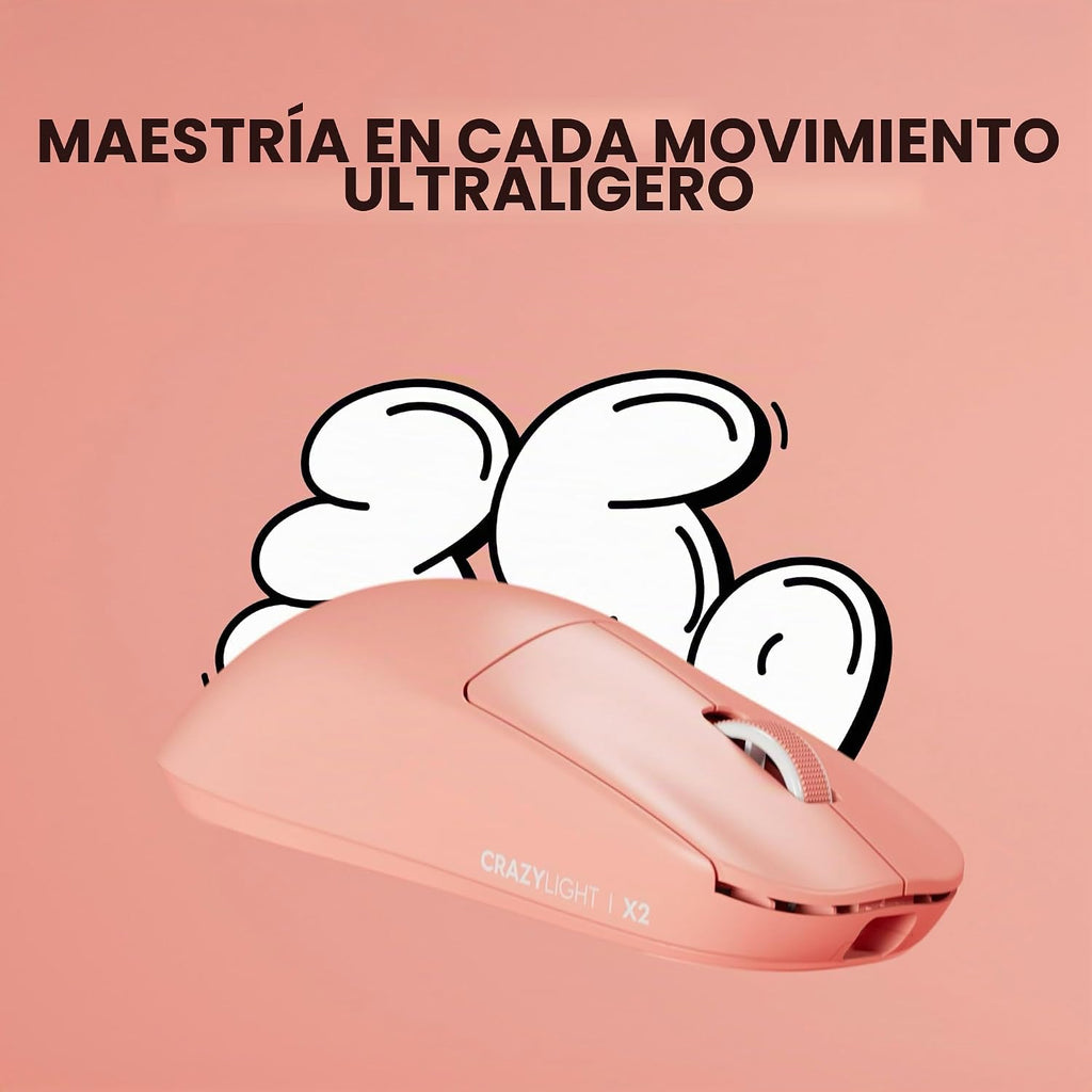 Pulsar Gaming Gears - Mouse inalámbrico para juegos Crazylight X2, ultraligero, 1.23 onzas, interruptor óptico, 32 000 DPI, 750 IPS, sensor XS-1, compatible con 8 K (Sunset Haze)