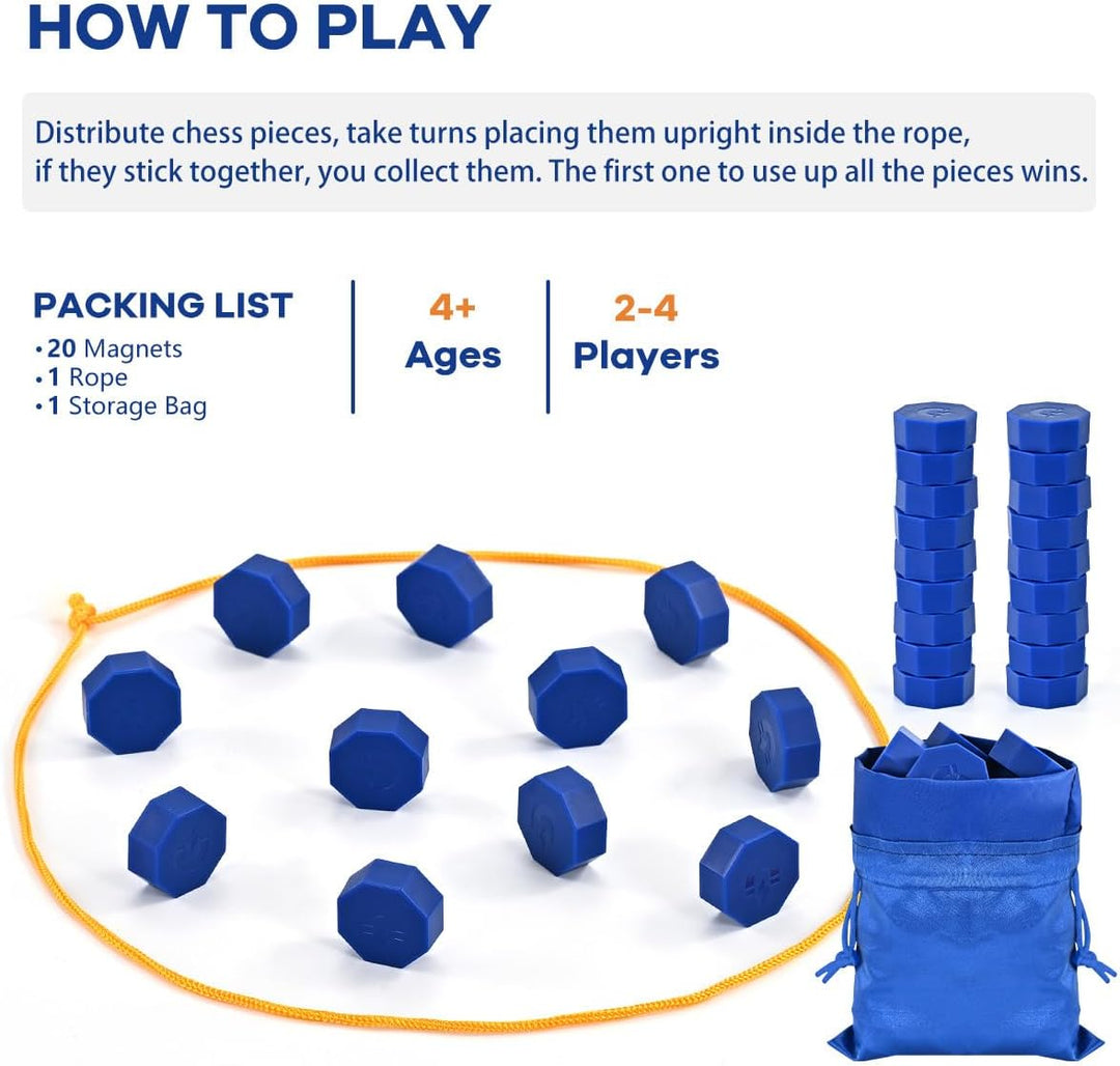 Juego de imán con cuerda juego de ajedrez magnético para