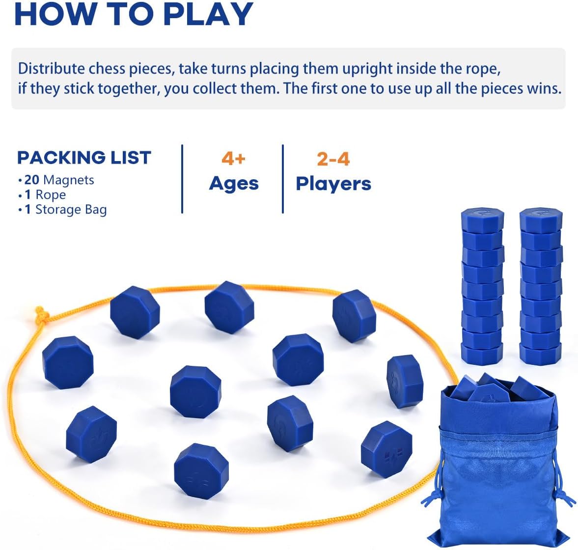 Juego de imán con cuerda juego de ajedrez magnético para