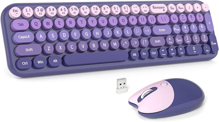 MOFII Combo de teclado y mouse inalámbricos, teclado pequeño compac...