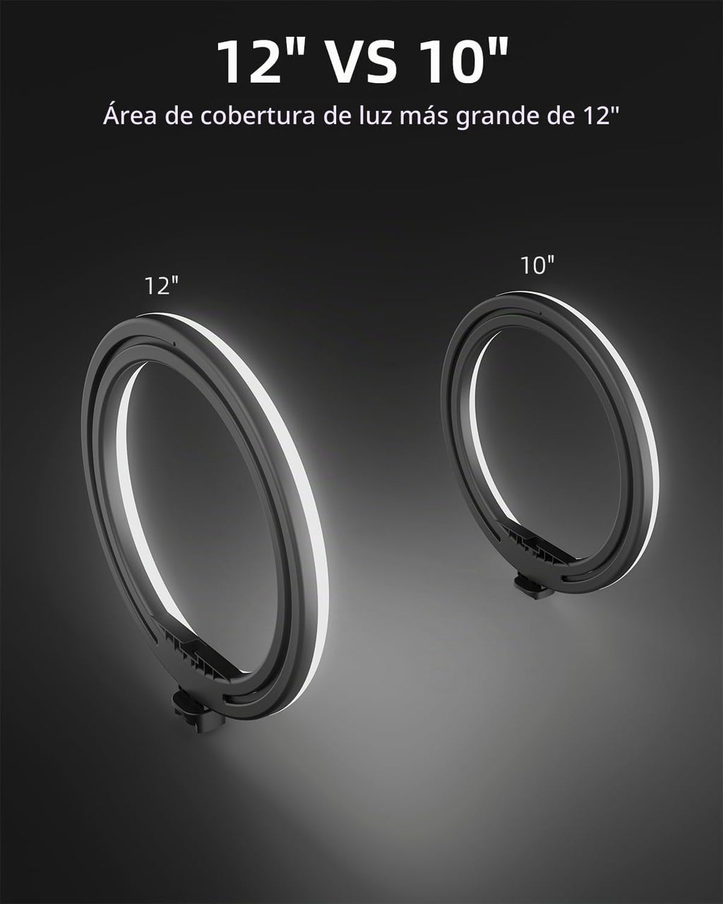 TODI Anillo de luz de 12 pulgadas con soporte de trípode extensible de 63 pulgadas, anillo de luz para selfie con soporte para teléfono y control remoto para selfies, anillo de luz LED regulable 2 en