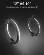 TODI Anillo de luz de 12 pulgadas con soporte de trípode extensible de 63 pulgadas, anillo de luz para selfie con soporte para teléfono y control remoto para selfies, anillo de luz LED regulable 2 en