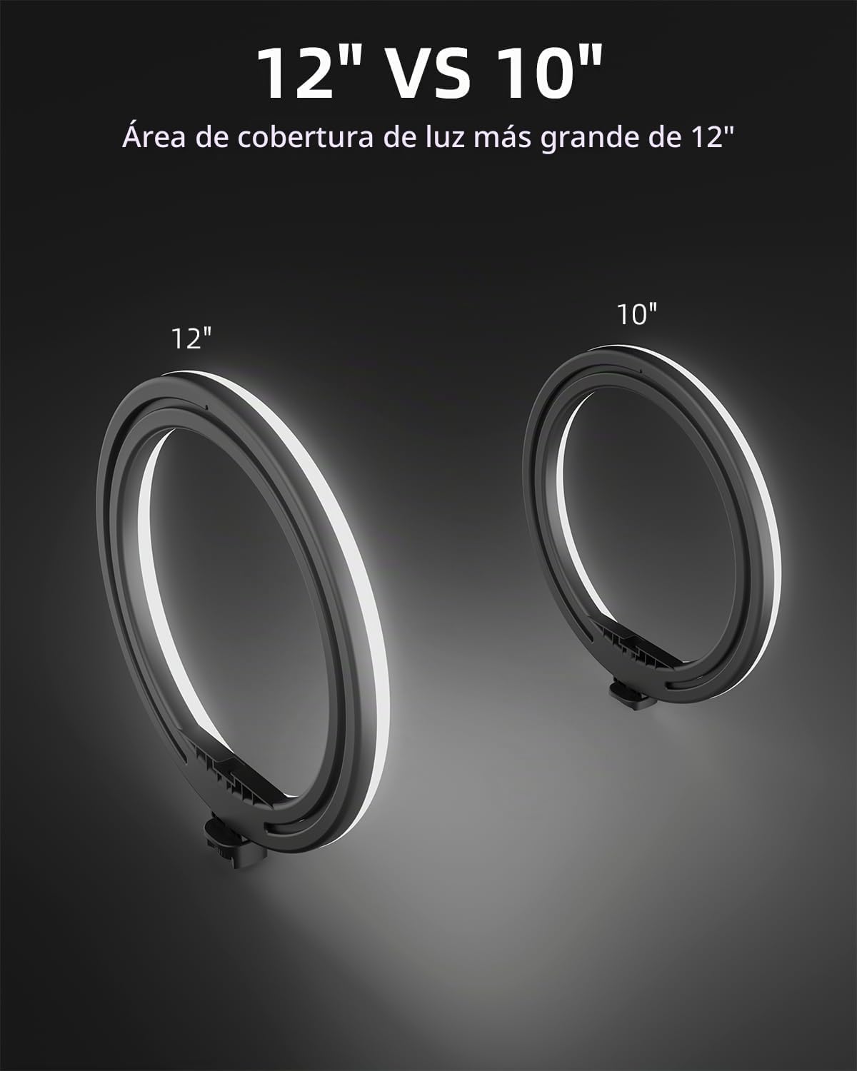 TODI Anillo de luz de 12 pulgadas con soporte de trípode extensible de 63 pulgadas, anillo de luz para selfie con soporte para teléfono y control remoto para selfies, anillo de luz LED regulable 2 en