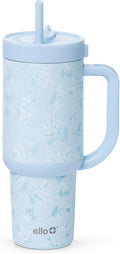 Ello Oasis - Vaso aislado de acero inoxidable de 30 onzas con pajilla