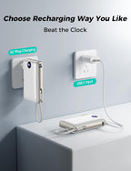 Sucrosey Banco de energía de 50,000 mAh con cable USB-C integrado y...