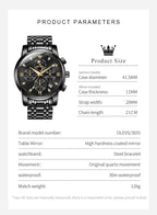 OLEVS Reloj para Hombre Diamante Negocios Vestimenta Analógico Acero Inoxidable a Prueba de Agua Lúmina Fecha Dos Tonos Lujo Casual de Muñeca