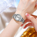 OPK Reloj de pulsera para mujer de acero inoxidable para mujer