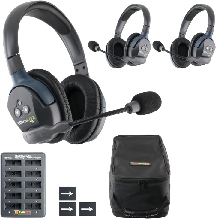 EARTEC UL3D Ultralite-HD 3-Persona Full Duplex Wireless Intercom He...