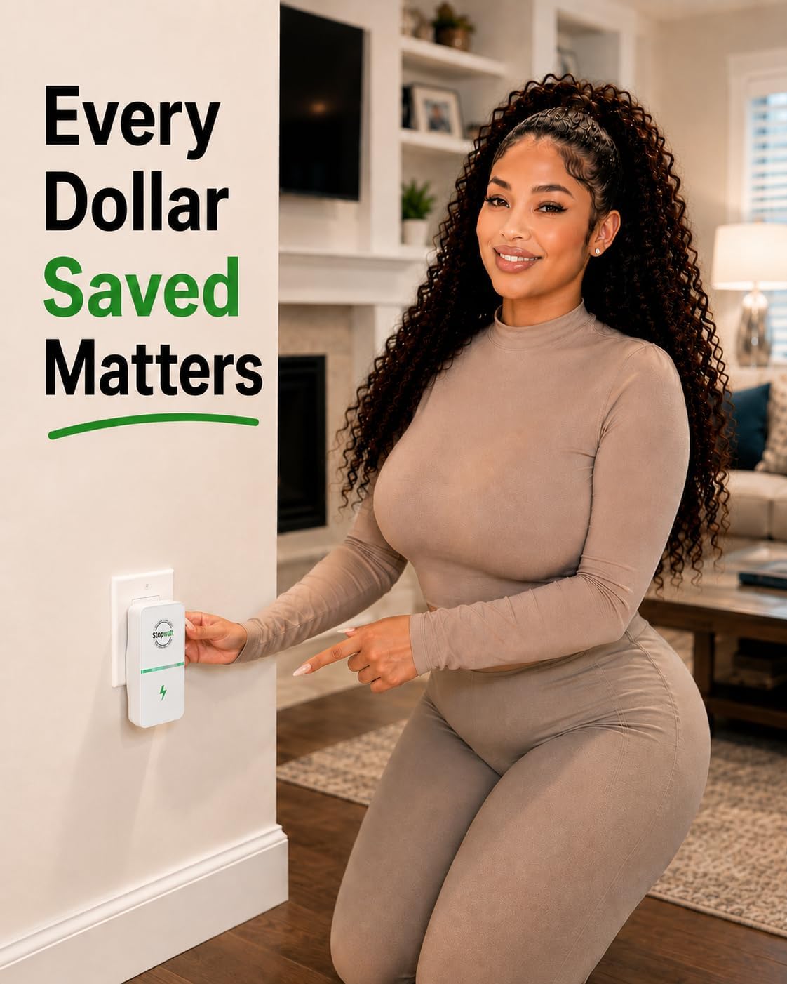 Stopwatt - Paquete de 6 dispositivos de enchufe inteligente, enchufe de parada de vatios Pro para el hogar, oficina, tienda y supermercado, estabilizador de voltaje de enchufe de EE. UU., 90 V-250 V