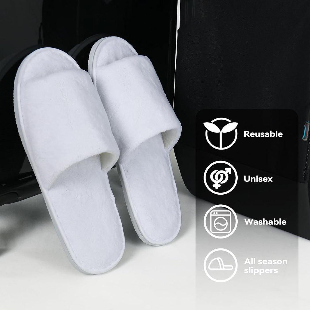QatmMkt - 10 pares de pantuflas desechables unisex para invitados,...